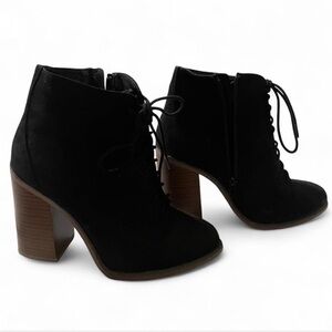Black Ankle Boots with Block Heel